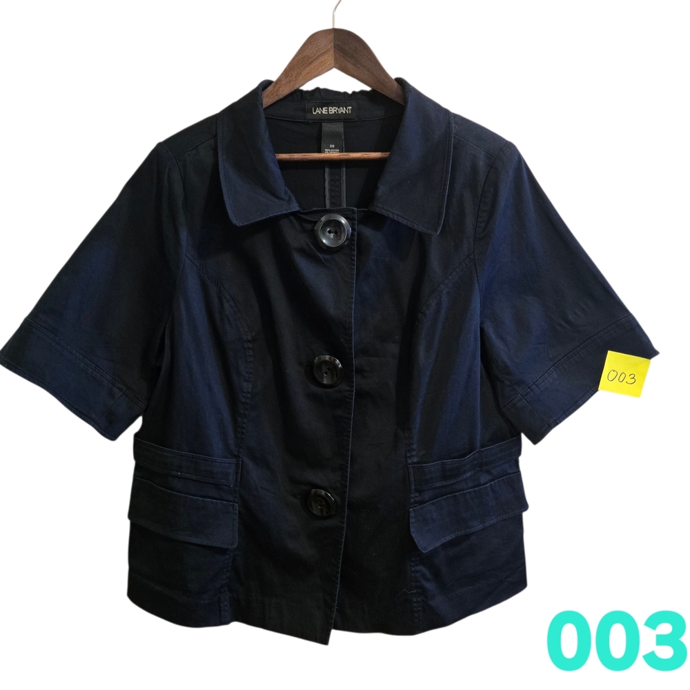Lane Bryant Black‎ Short Sleeve Blazer SZ 20